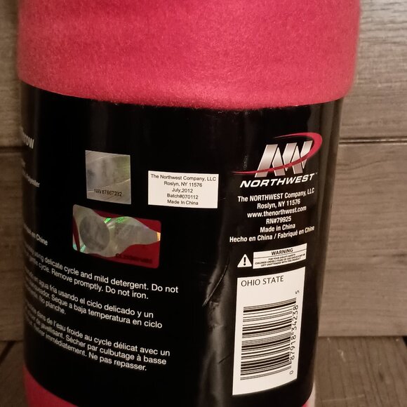 Ohio State Buckeye Fleece Throw Blanket 50"x60" Brand New by Northwest Co - Picture 6 of 8